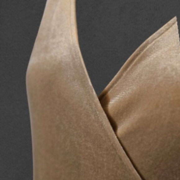 Velvet Feel Champagne MEROKEETY Maxi Wrap Dress szS - Picture 4 of 7